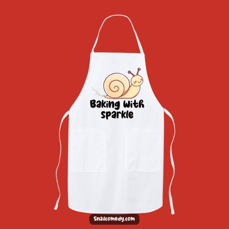 Funny Kawaii Snail Glitter Apron - Magical Sparkle & Kitchen Charm