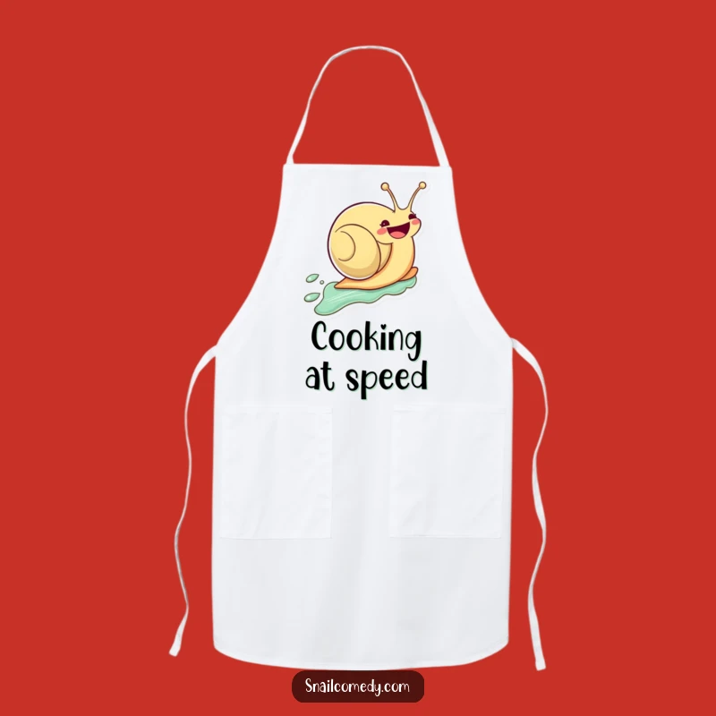 Funny Kawaii Snail Apron: Zooming Snail Kitchen Fun, Quirky Funny Gift