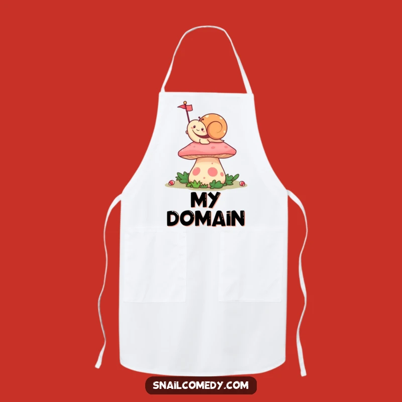 Funny Chef Snail Apron: Waving Flag Fun for Kitchen