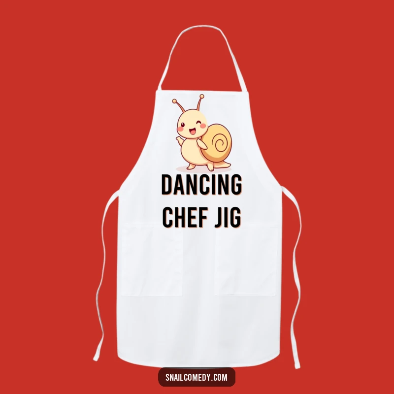 Funny Dancing Snail Apron - Kitchen Jig, Wiggling Chef, Humorous Gift