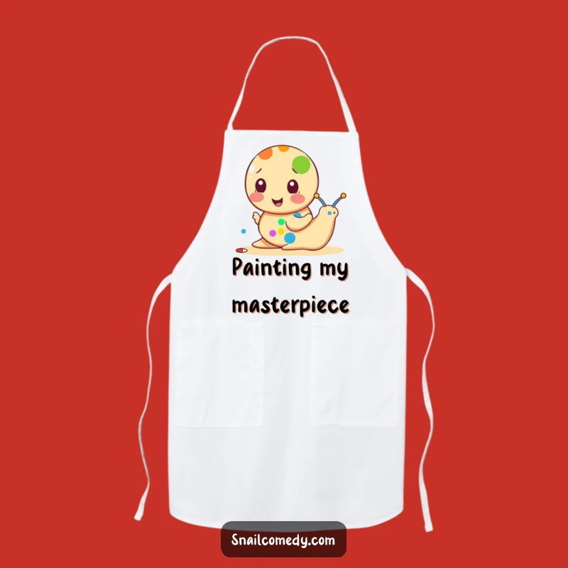 Funny Snail Apron: Dot Painter Artist, Kitchen Creativity Fun