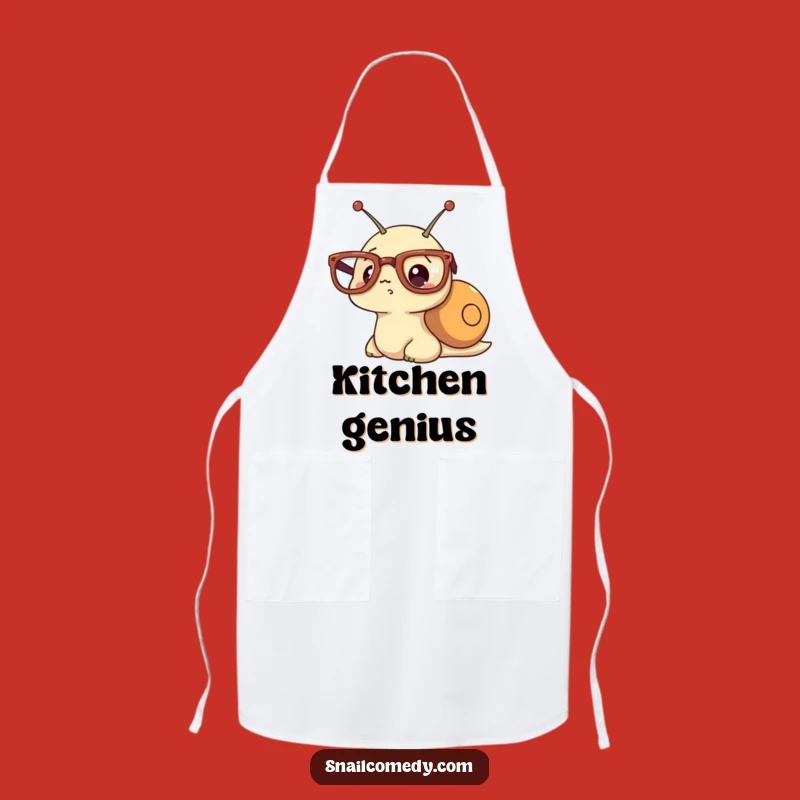 Funny Kawaii Snail Glasses Apron - Surprised Chef's Delight