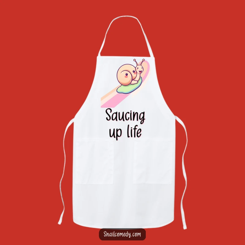 Funny Snail Apron: Cook with Joyful Rainbow Vibes