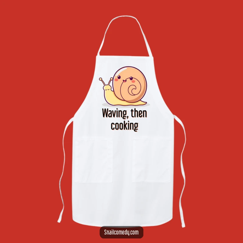 Funny Kawaii Snail Apron - Kitchen Greeting Wave Gift for Cooks