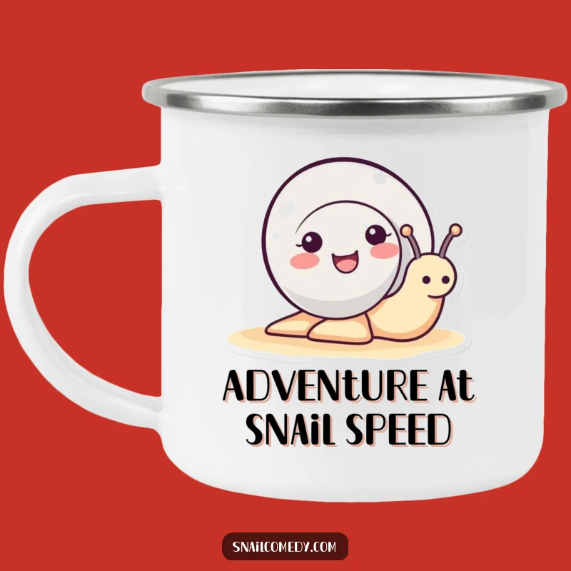 Funny Snail Camping Mug - Cute Smiling Snail Drinkware, Perfect Funny Gift!