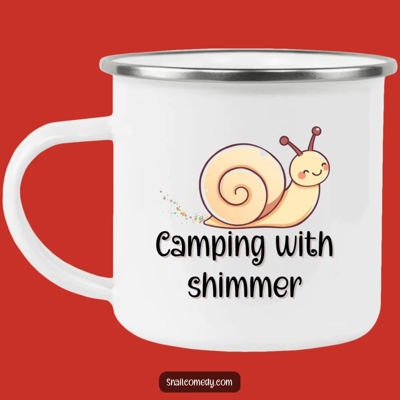 Funny Kawaii Snail Glitter Camping Mug - Magical Sparkle & Outdoor Fun