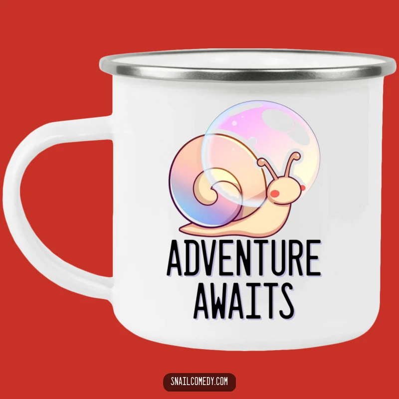 Funny Kawaii Snail Bubble Camping Mug - Iridescent Sips Outdoors
