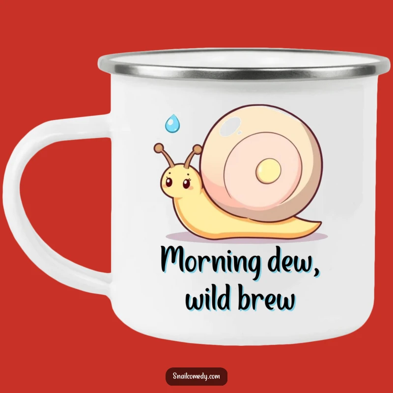 Funny Kawaii Snail Shy Smile Camping Mug - Dewdrop Offering Cup, Gift
