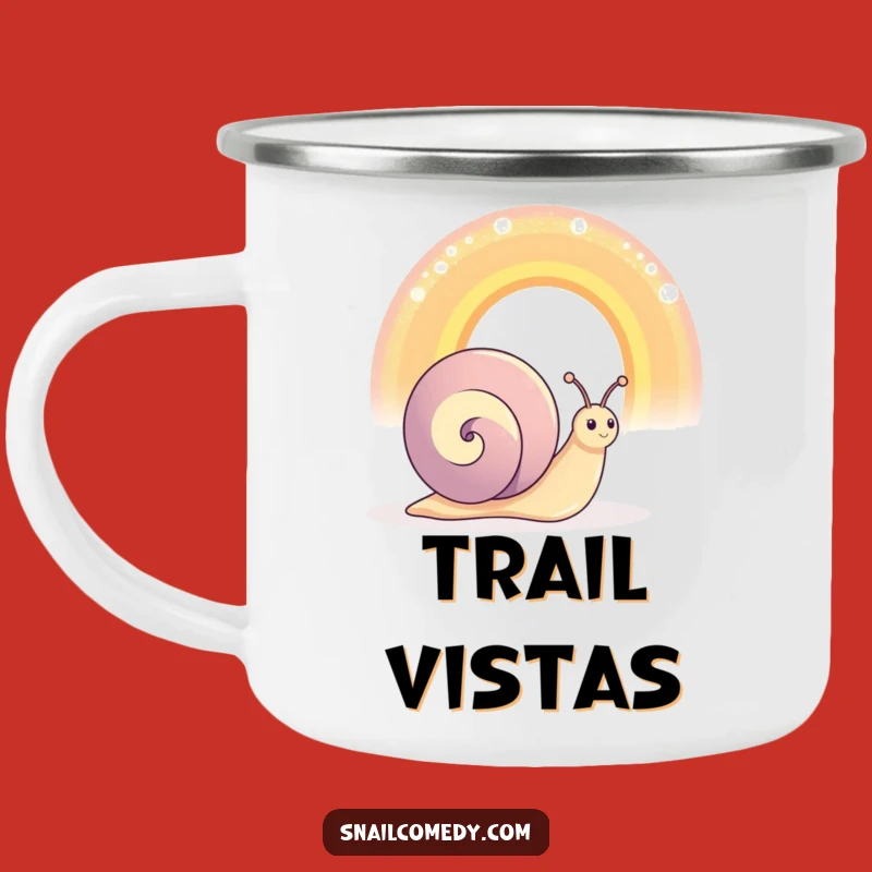 Funny Snail Rainbow Camping Mug: Trail Colors, Outdoor Wonder Gift!
