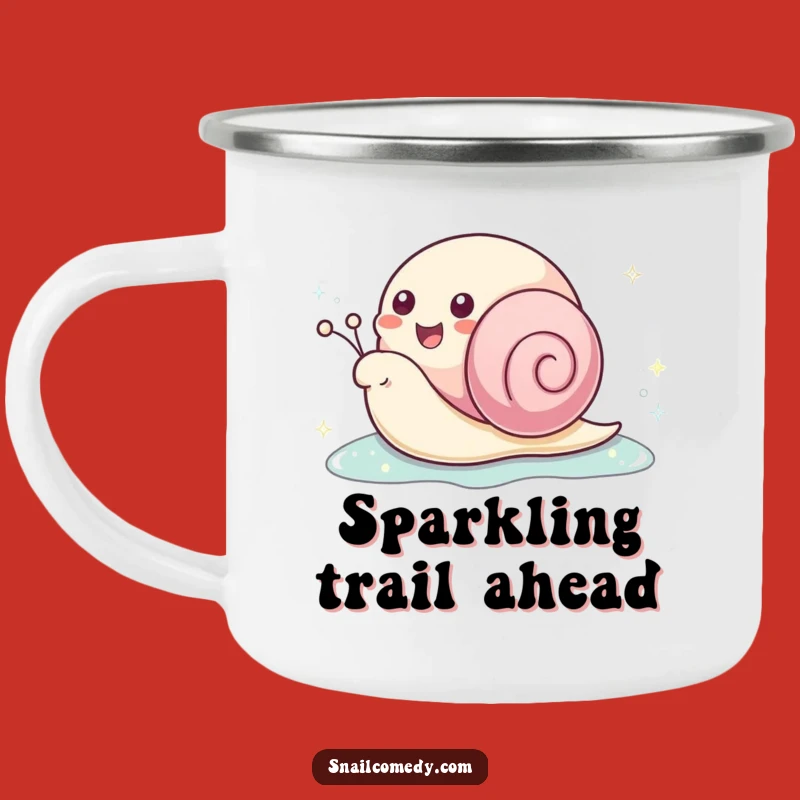 Funny Kawaii Snail Sparkle Camping Mug: Sip Your Adventure With Joy