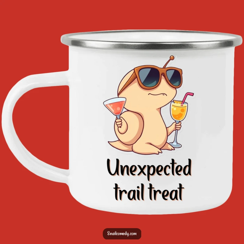 Funny Surprised Snail Camping Mug, Cocktail Time Outdoors, Cool Gift