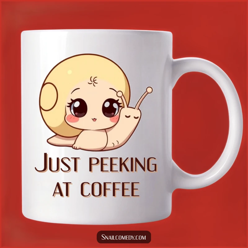 Funny Curious Snail Mug - Wide-Eyed Peeker, Perfect Gift for Snail Lovers