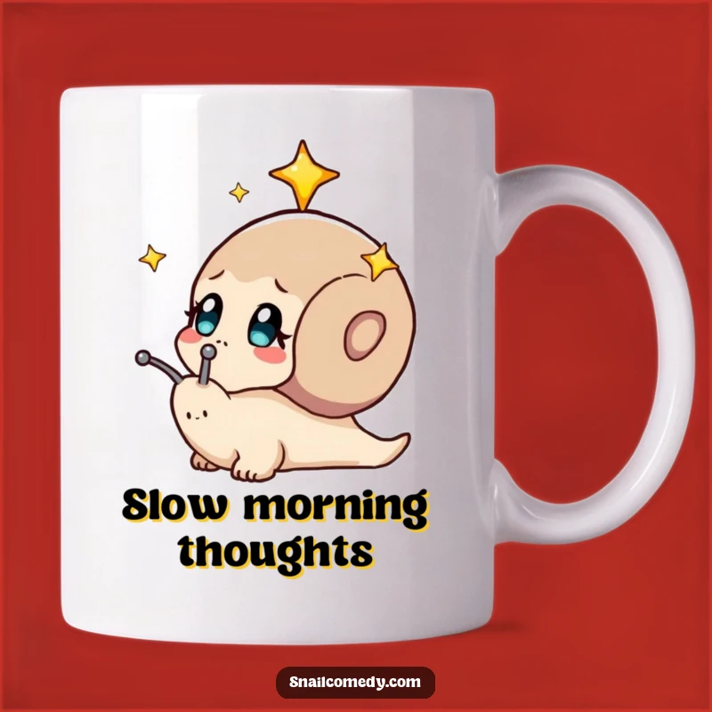 Funny Curious Snail Stars Mug: Whimsical Dreamer Gift for Galaxy Lovers