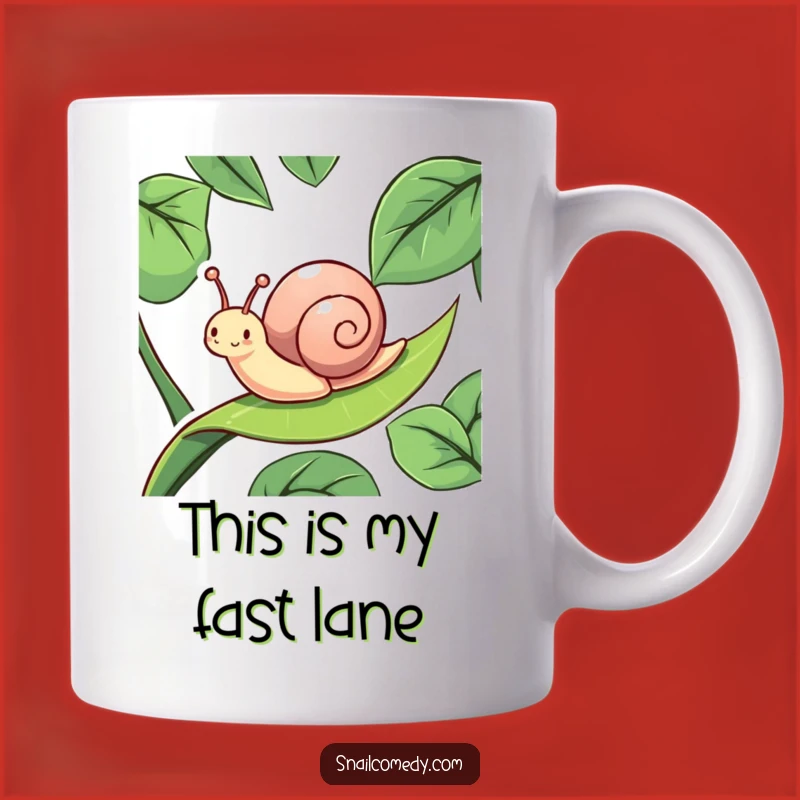 Funny Energetic Snail Leaf Slide Mug: A Hilarious Gift for Snail Lovers!