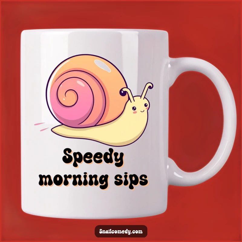 Funny Kawaii Snail Rainbow Mug: Speedy Cartoon Mollusk Perfect Gift for Slow Lovers