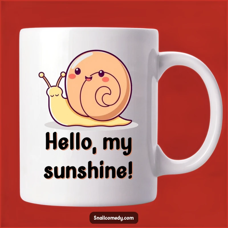Funny Kawaii Snail Wave Mug - Enthusiastic Antenna Greeting Gift
