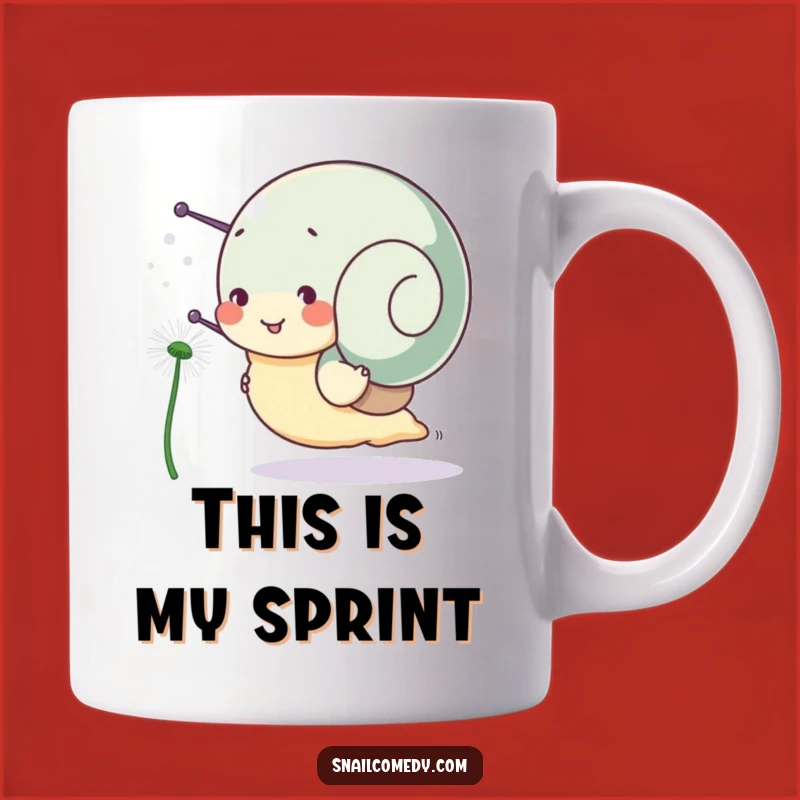 Funny Snail Mug: Joyful Race Against Dandelion Seed Gift