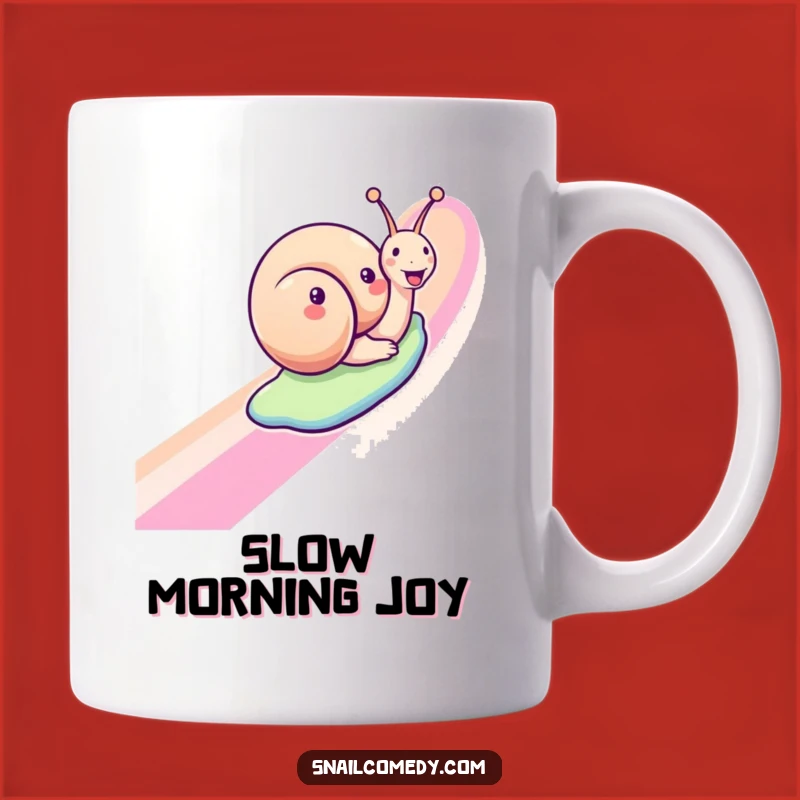 Funny Snail Mug: Joyful Rainbow Rider Gift for Slow & Steady