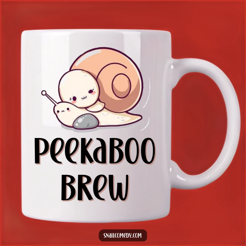 Funny Snail Pebble Hide Mug - Playful Cartoon Snail Gift for Sneaky Friends
