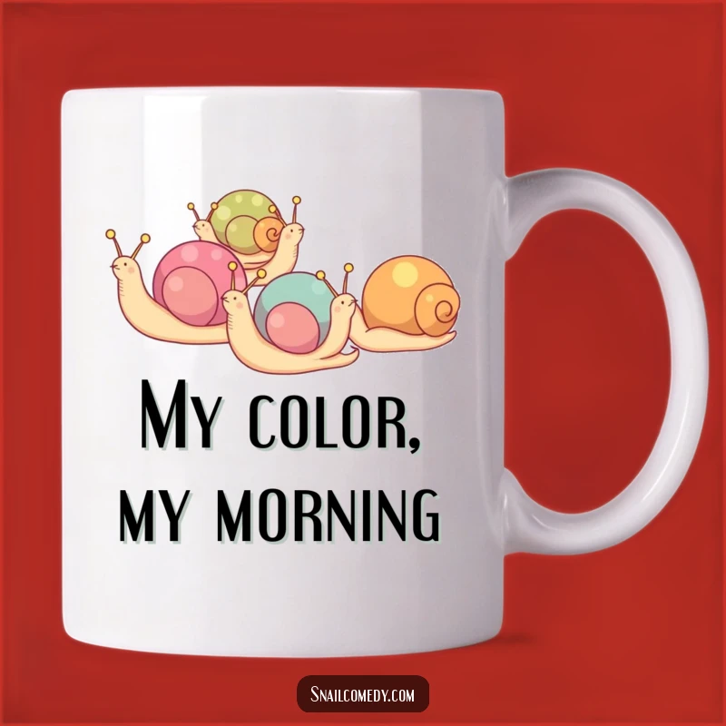 Funny Snail Parade Mug: Colorful Shell March
