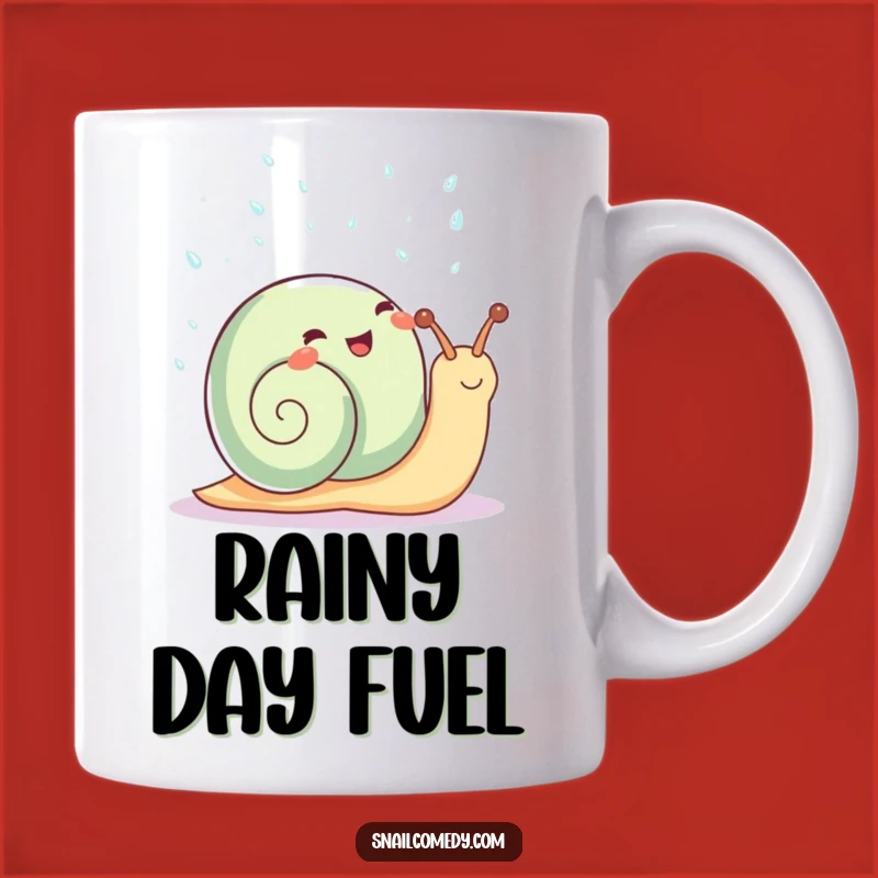 Funny Kawaii Snail Mug: Happy Rain Shower Snail, Joyful Funny Gift