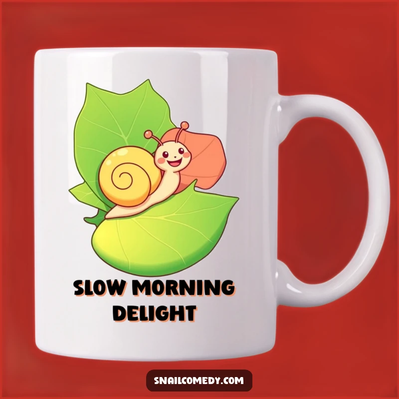 Funny Happy Snail Mug: Leaf Rider Joy - Hilarious Slow & Steady Gift
