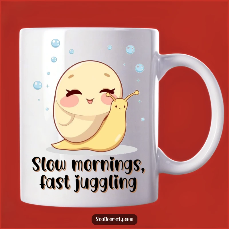 Funny Winking Snail Juggling Dewdrops Mug - Hilarious Gift for Slow & Steady Friends