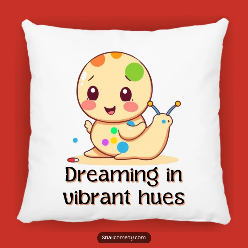 Funny Snail Pillow: Dot Painter Artist, Cozy & Cute Decor