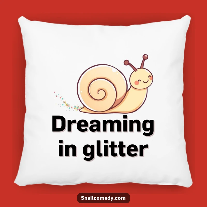 Funny Kawaii Snail Glitter Pillow - Cozy Sparkle & Magical Comfort