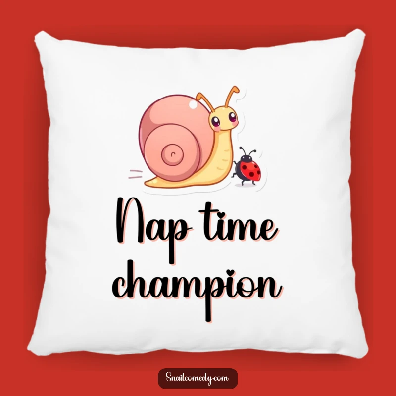 Funny Snail Race Pillow: Comfy & Hilarious Decor