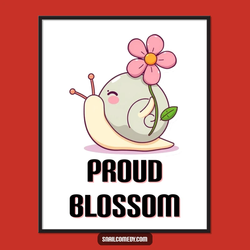Funny Kawaii Snail Flower Digital Art - Instant Joyful Download Gift