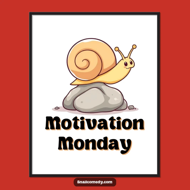 Funny Kawaii Snail Leaping Digital Art - Agile Surprise for Your Walls