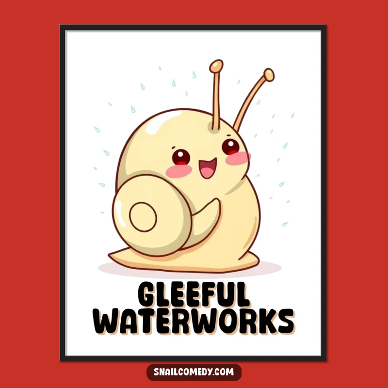 Funny Kawaii Snail Shower Digital Art: Instant Gleeful Decor!