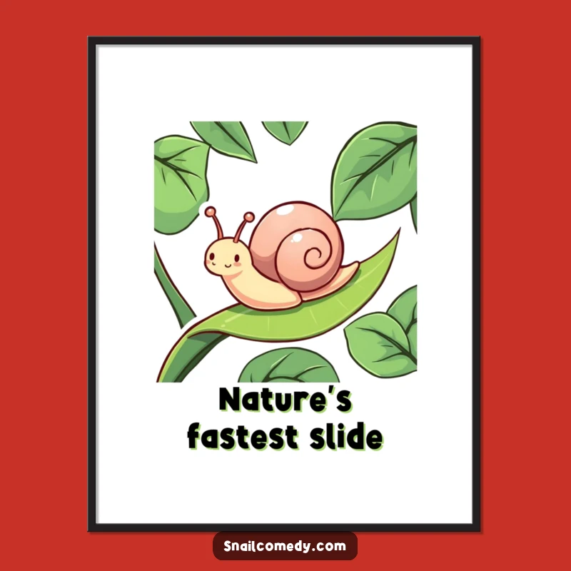 Funny Snail Slide Digital Art: Bring Home This Hilarious Snail Gift!