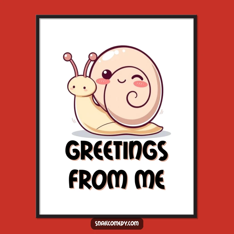 Funny Kawaii Snail Antennae Digital Print: Instant Playful Decor