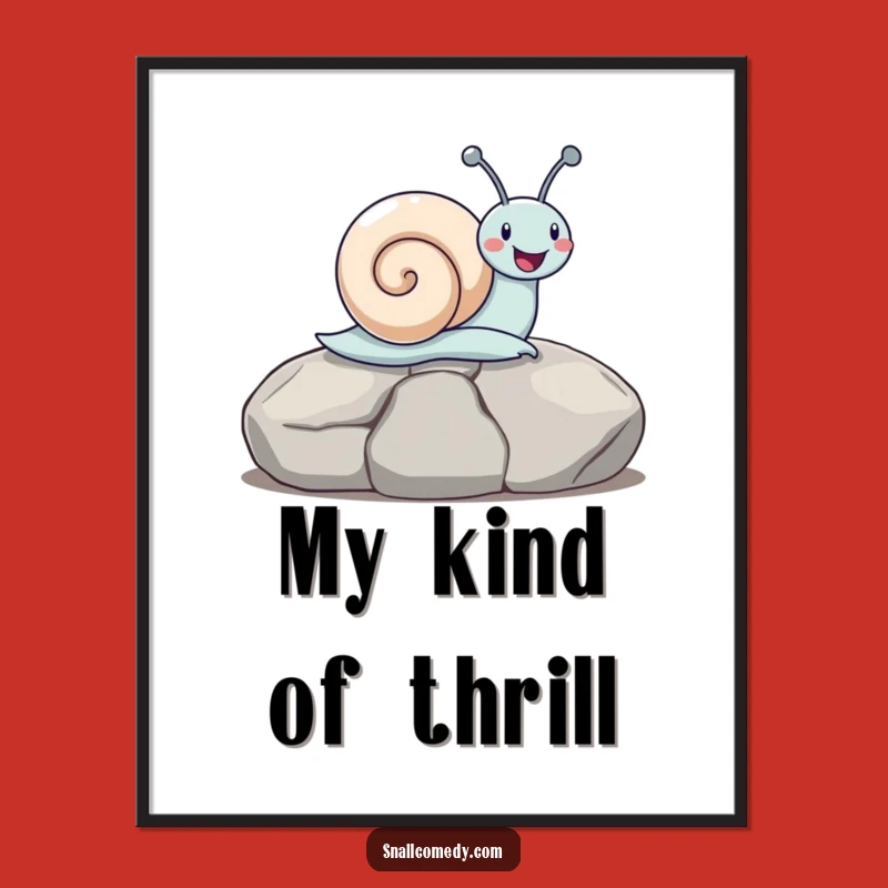 Funny Snail Sliding Digital Art: Instant Joy for Your Walls, Unique Humorous Gift