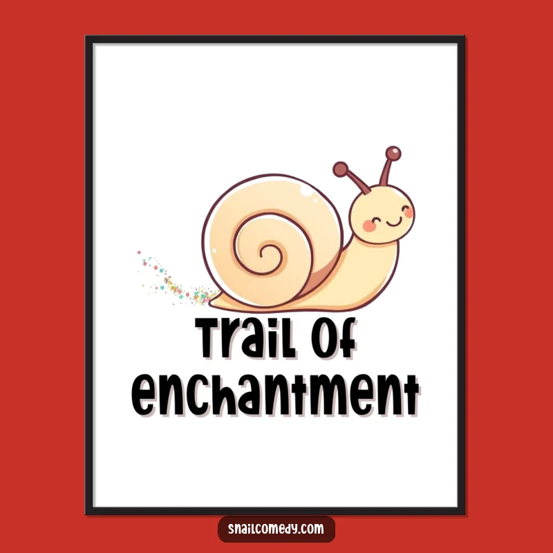 Funny Kawaii Snail Glitter Digital Art - Instant Magic & Adorable Decor
