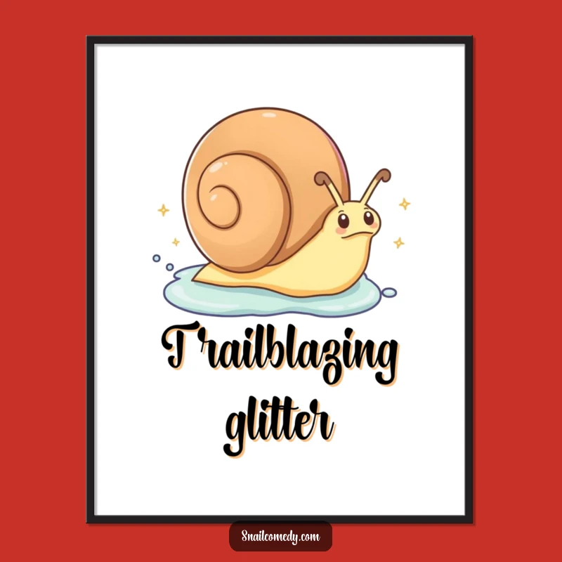 Funny Fast Snail Digital Art: Instant Sparkle - Printable & Hilarious Gift