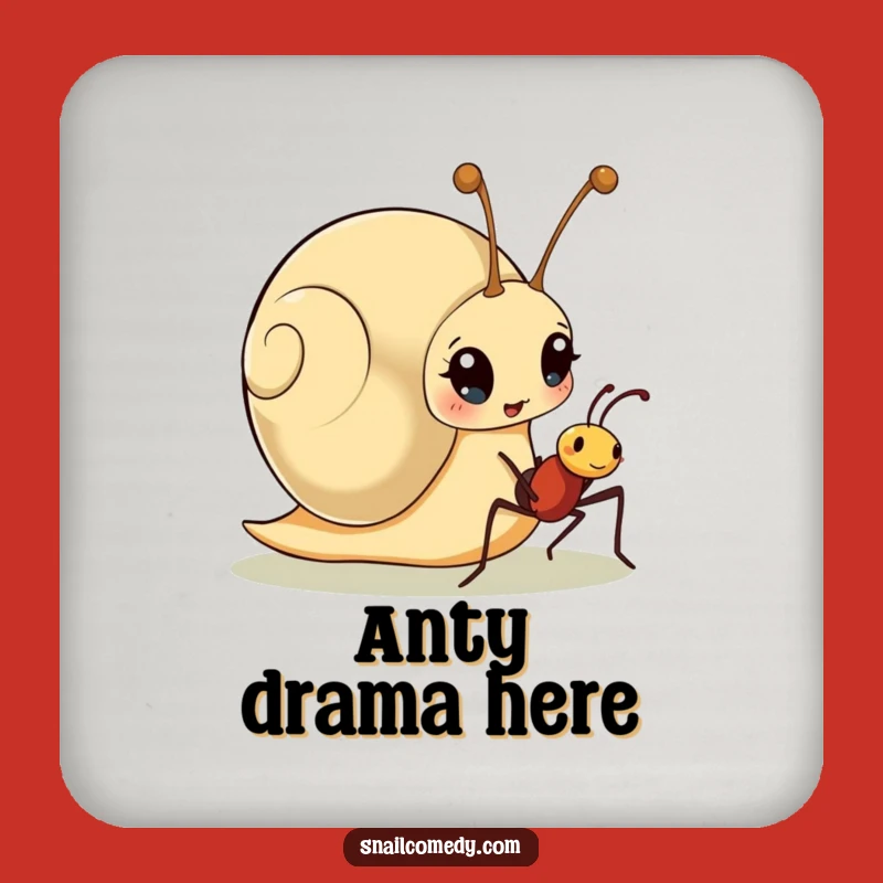Funny Snail Ant Surprise Drink Coaster - Cute Cartoon Snail Table Protector, Perfect Funny Gift