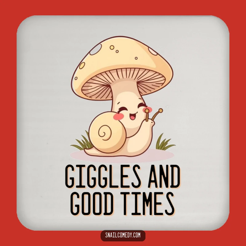Funny Mischievous Snail Drink Coaster, Hidden Fun Protection, Giggling Gift