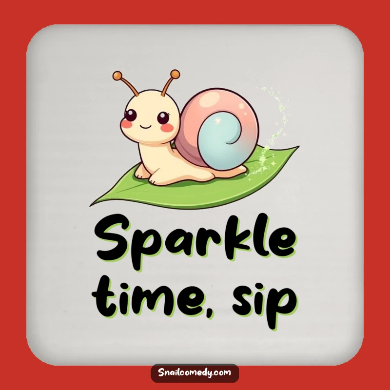 Funny Smiling Snail Coaster Set - Sparkly Trail Table Humor