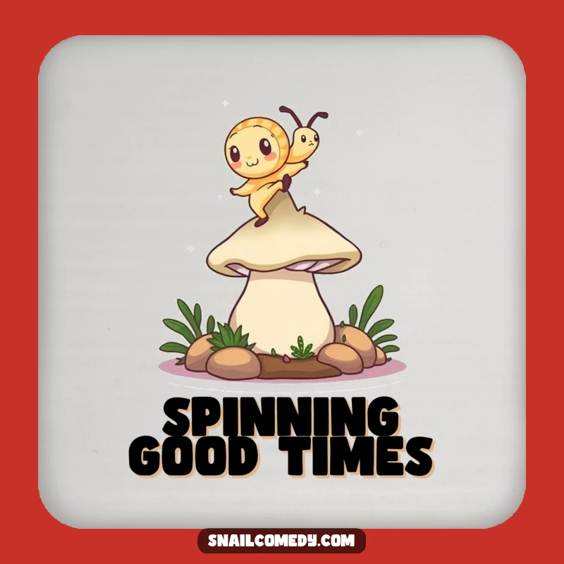 Funny Snail Coaster Set: Mushroom Dancer for Drink Protection