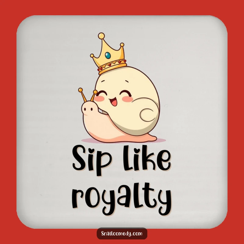Funny Snail King Coaster: Giggling Ruler with Crown for Royal Drink Protection