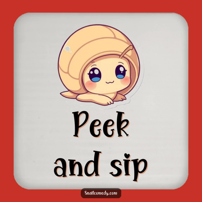 Funny Peeking Snail Coaster: Curious Kawaii Protection