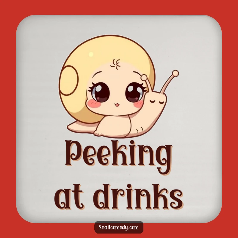 Funny Curious Snail Coaster - Protect Surfaces with Whimsy, Ideal Gift