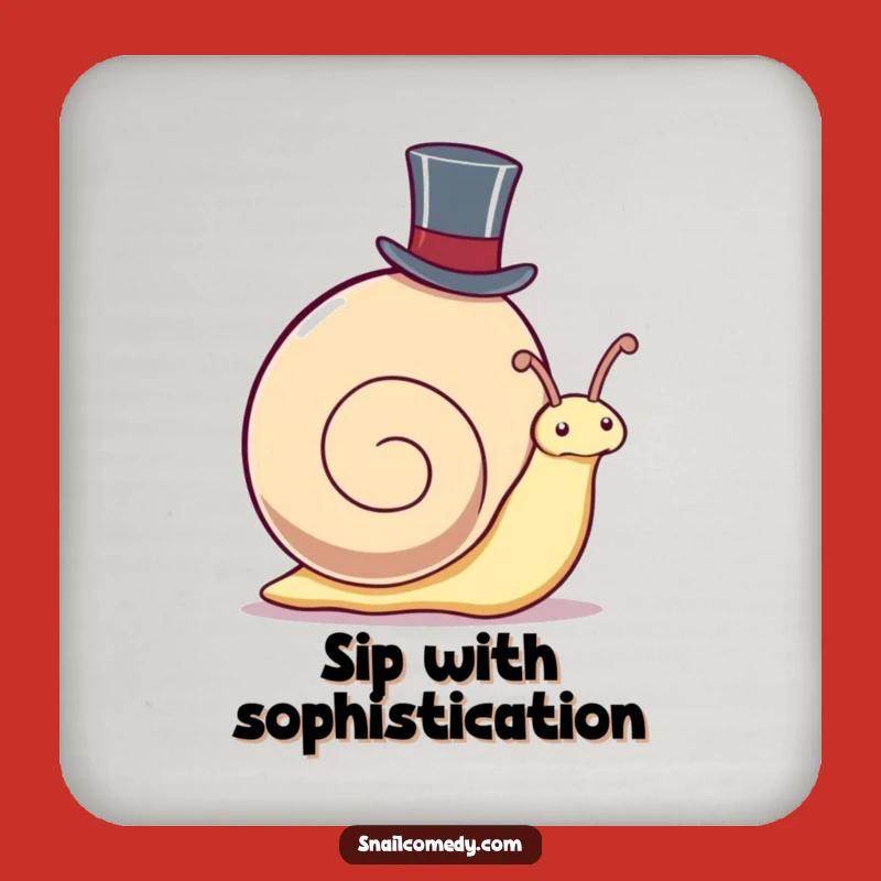 Funny Kawaii Snail Coaster Set - Dapper Gentleman Table Humor