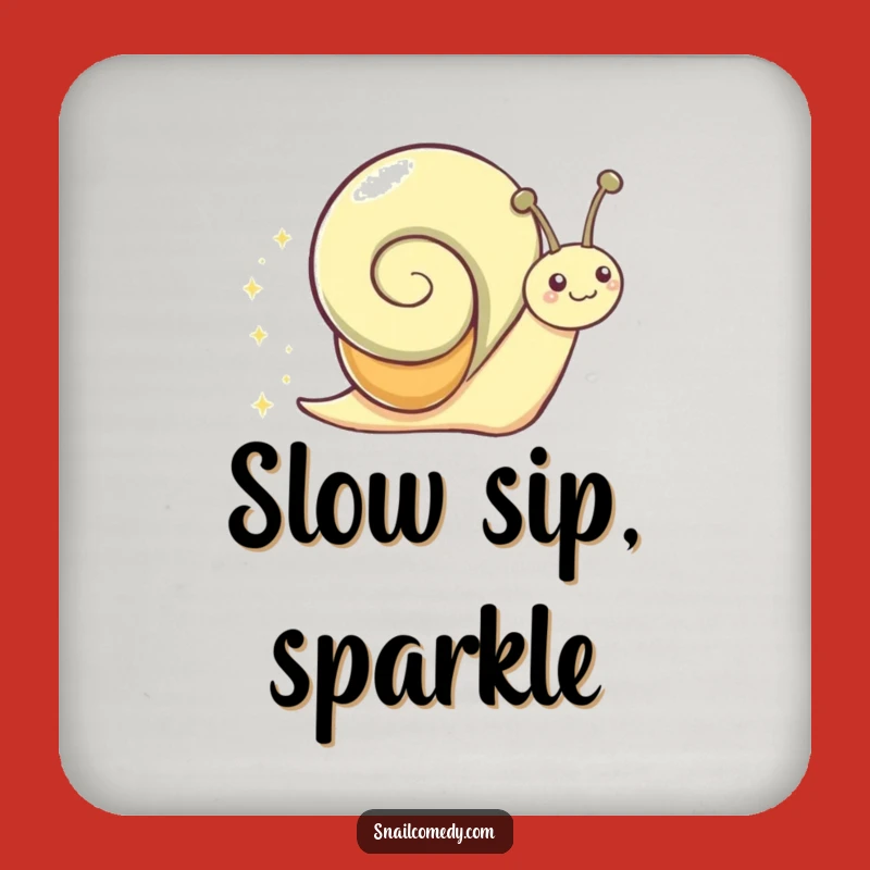 Funny Snail Sparkle Trail Coaster: Gleeful Character Drink Protection with Charm