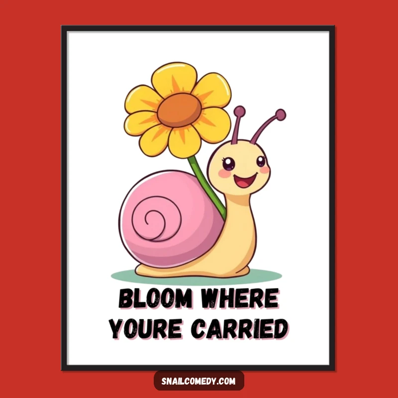 Funny Snail Flower Poster: Decorate with Joyful Color, Cheerful Art Gift