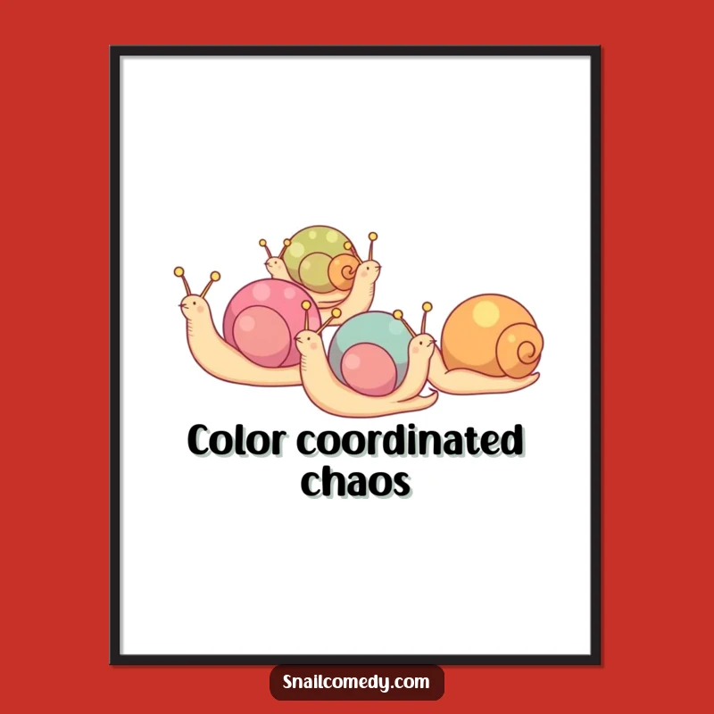 Funny Snail Parade Poster: Vibrant Wall Art