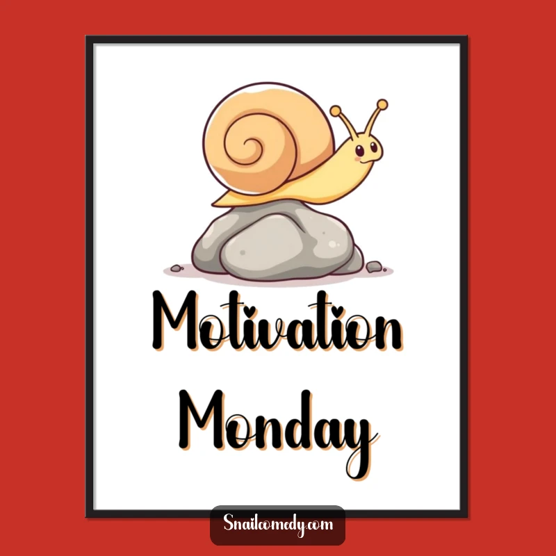 Funny Kawaii Snail Poster - Agile Leap Art for Wall Decor